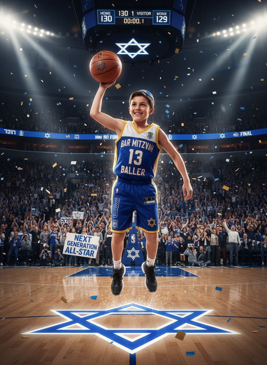 עמדת צילום AI לבר מצווה - אפקט NBA